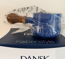 Dansk Kobenstyle Butter warmer Cornflower Blue Enamel Wood Handle New In Box