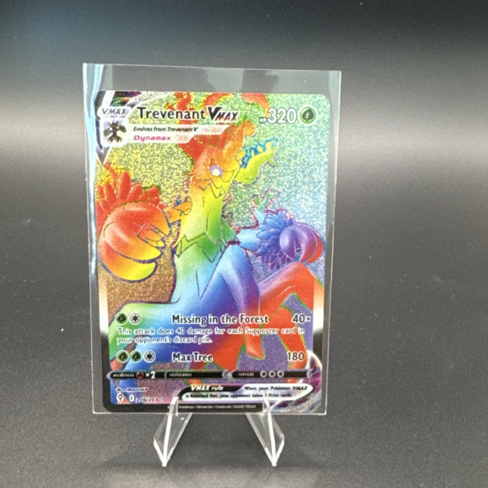 Pokémon Trevenant VMAX 206/203 Evolving Skies Full Art Holo Secret Rare 320 HP