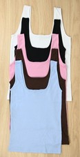 Ex Marks & Spencer Womens Cotton Vest Tops in Assorted Colours Size 6-24