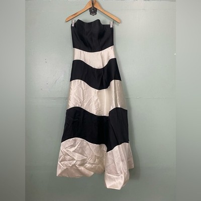 hutch colorblock maxi dress Anthropologie Hutch Colorblock Maxi Dress Strapless Black & White Champagne  Sz 4