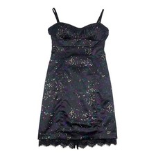 Guess Y2K Stretch Multicolor Lace/Satin Spaghetti Strap Dress Women's Size 6