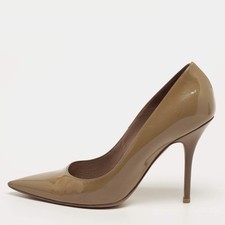 Dior Cherie Size 39 Brown Patent Leather Pointed Toe Pumps