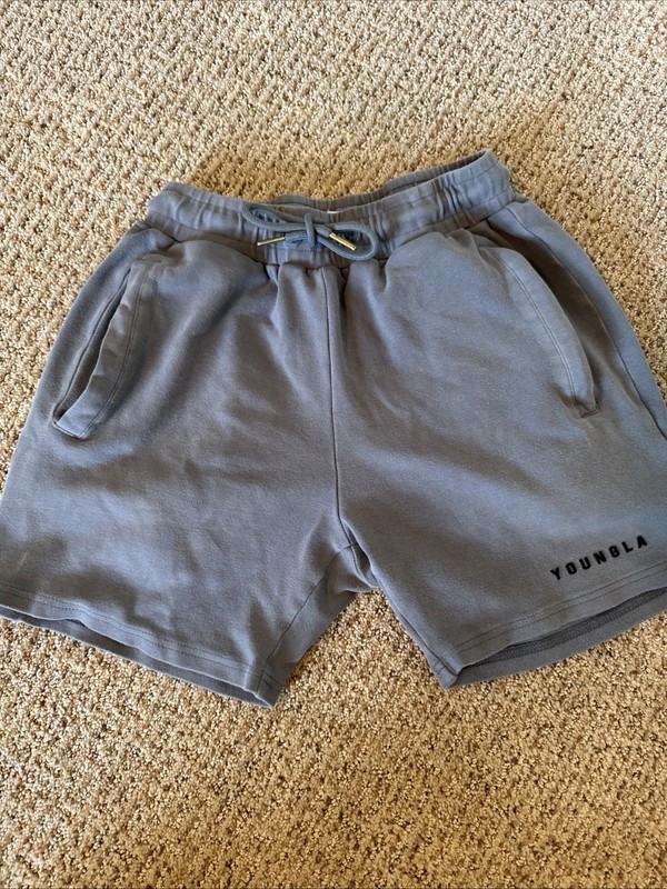 Young LA Men’s Medium Small The Perfect Sweat Shorts #118 Cotton Gray 5” Inseam