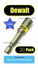 20 Pack DEWALT 1/4" Magnetic Nut Driver New MaxFit Ultra Impact Ready