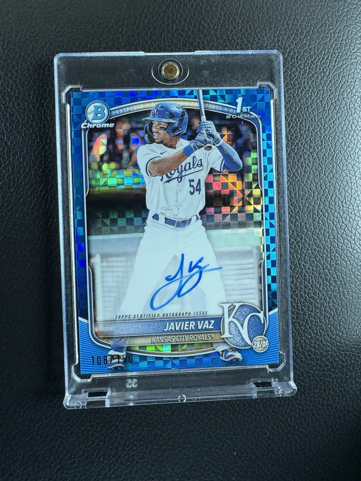 2025 Bowman - Chrome Prospect Autographs Javier Vaz #CPA-JVA Blue X-Fractor /150