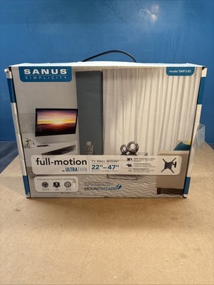 SANUS SMF3-B1 Full Motion ULTRATHIN TV Wall Mount 22 -47  Tilt Swivel Extend Arm