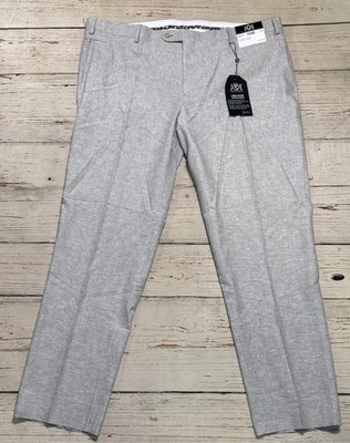NWT Joseph Abboud Joe Dress Pants Mens Sz 44x32 Gray Slim Fit Linen Blend