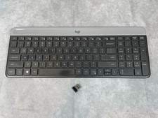 Logitech K470 Slim Wireless Keyboard Black Gray w USB Receiver Full Size