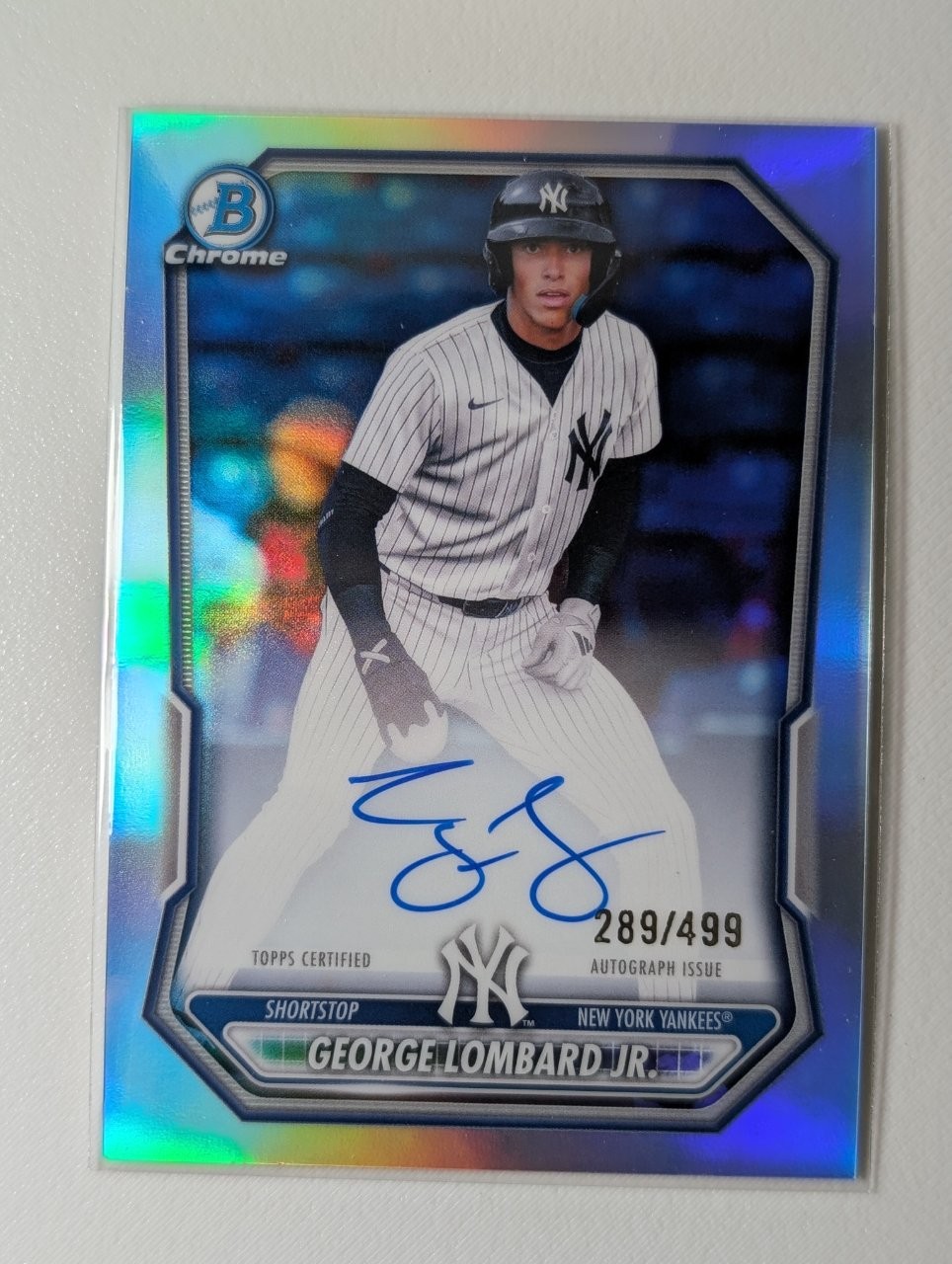 2026 Bowman Chrome George Lombard Jr. Autographs Refractor /499 Auto #CPA-GL