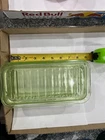 1930s Green Depression Glass Ribbed Refrigerator Dish & Lid