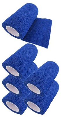 6 x BLAU Easy Flex Haftbandage 10cm x 4,5m