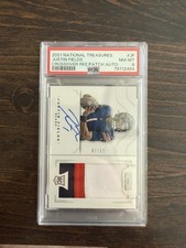 /99 Justin Fields 2021 National Treasures Crossover Rookie Patch Auto RPA PSA 9