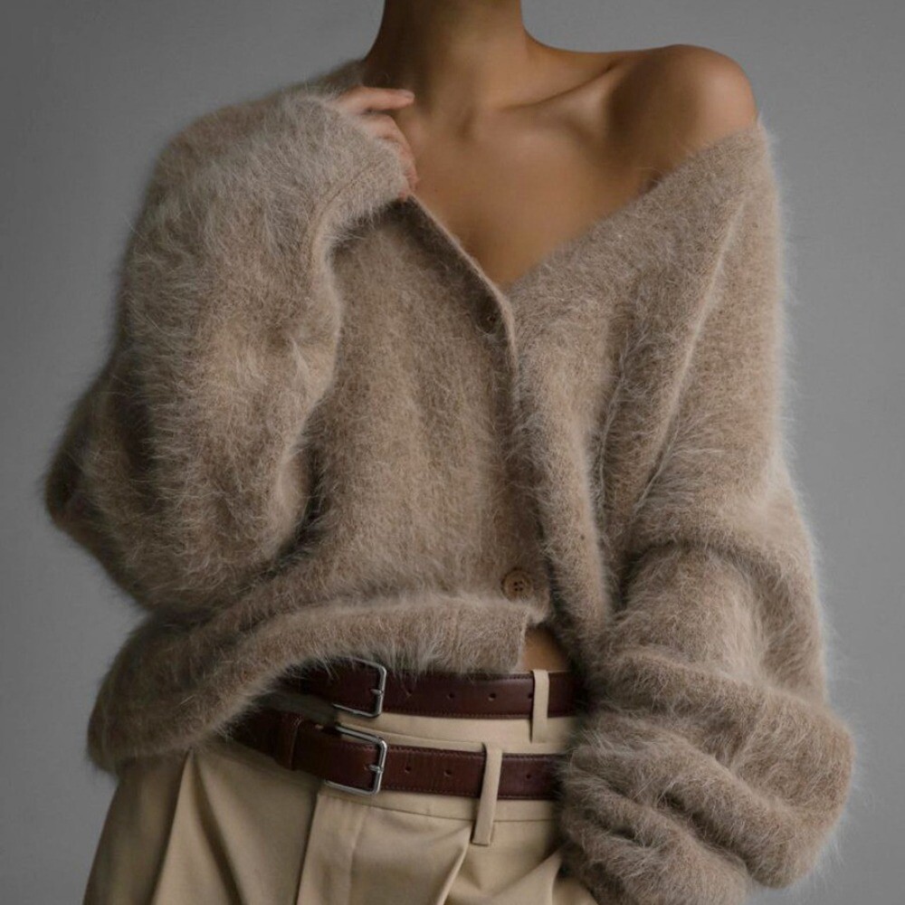 Cardigan women loose sweater coat long sleeve knit NEW-Multiple colors**/#-image