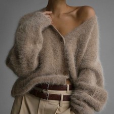 Cardigan women loose sweater coat long sleeve knit NEW-Multiple colors   
