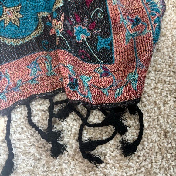 Священные нити яркий цветочный богемный бахрома шаль/шарф (негабаритный) - Изображение 3 из 4