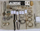 Lot Of Vintage Jewelry, Costume, Gold Tone Gold Filled Necklace, Sterling