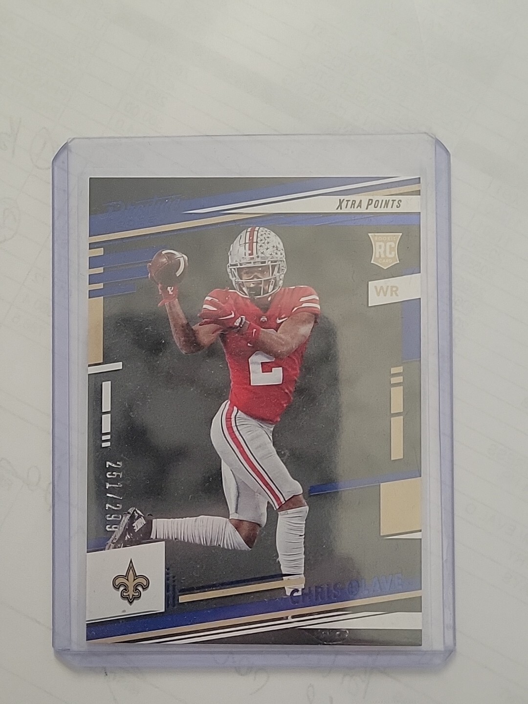 2022 Prestige Chris Olave RC Blue /299 #310  Xtra Points New Orleans Saints