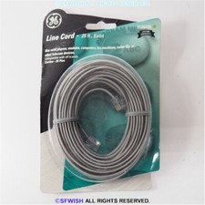 NEW GE TL26120 6P4C Telephone Line Cord - 25 FT, SATIN for 1 or 2 lines/DSL/FAX