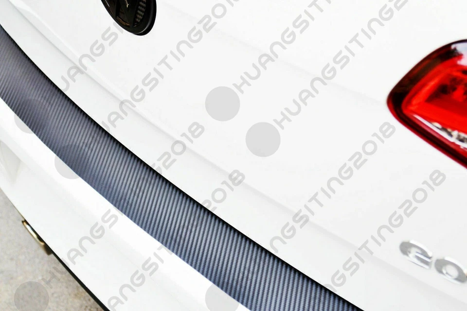 Universal 4D Carbon Fiber Car Rear Bumper Trunk Tail Lip Protect Decal Sticker Q - Image 4 of 4