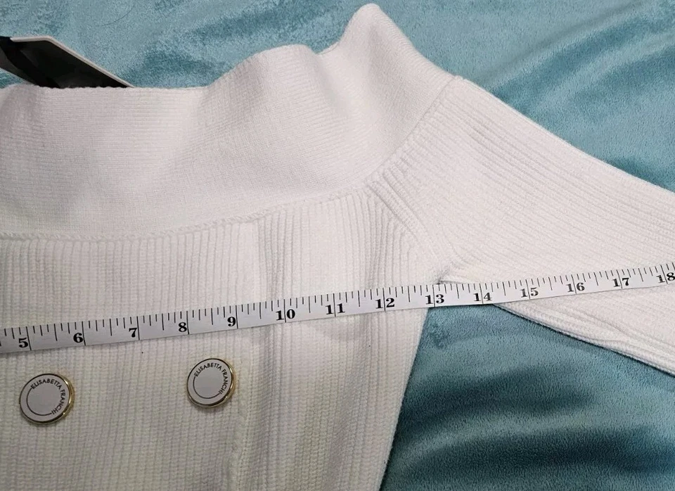 VESTIDO MIDI BLANCO ELISABETTA FRANCHI 38 US 6 NUEVO CON ETIQUETAS Elegante Lujo Dinero Antiguo Foto 3 de 4