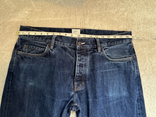JEAN.MACHINE J.M-2 STRAIGHT FIT RINSE WASH BUTTON FLY JEANS SIZE 36" SALVAGE - Picture 10 of 11