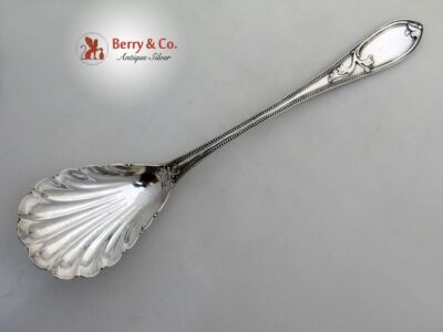 Lily Beaded Stuffing Spoon Coin Silver Carter Whitford Concord 1856 ...