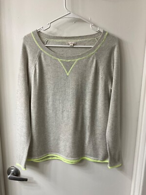 NWT GAP Crafted & Designed Pullover Knit Sweater,gray/lime,sz.XS