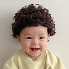 Baby Hair Wig Fluffy Newborn Headwear Short Curly Hair For Baby Photograph Props