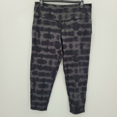 Ideology Women's Tie-Dye Compression Reversible Leggings Black XXL