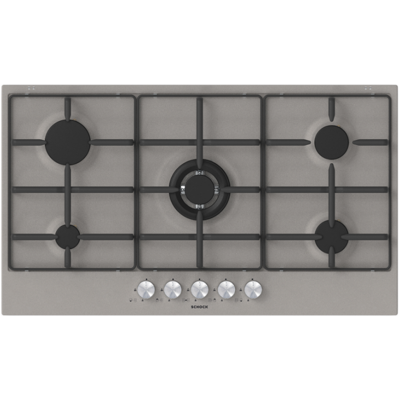 SCHOCK STS95542 PIANO COTTURA DA INCASSO 90CM 5 FUOCHI A GAS - GRIGIO TORTORA