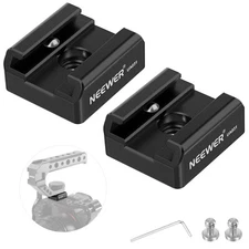 NEEWER 2 Pack Cold Shoe Mount Adapter&1/4''Screws for Flash LED Light Monitor