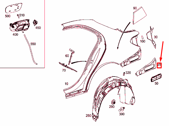 MERCEDES-BENZ C-CLASS W205 Rear Closing Wall A2056302303