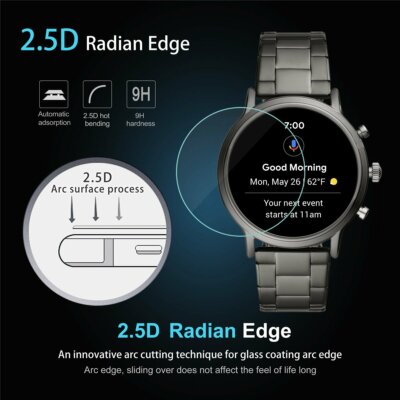 Pack For Fossil CARLYLE HR Gen Smartwatch Tempered Glass