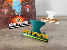 Retro Now Spinning Display Stand for Vinyl Record - Tabletop Album Sleeve Holder