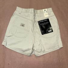 Vintage 1990  s Womens Rivited Lee, Wide Leg Khaki Shorts, Deadstock NWT, Size 8