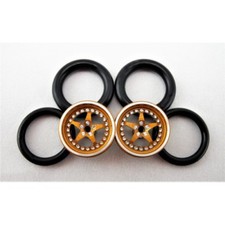 Pro Track Star 3D in Gold 3/4" O-Ring Drag Front Wheels for 1/16" axle