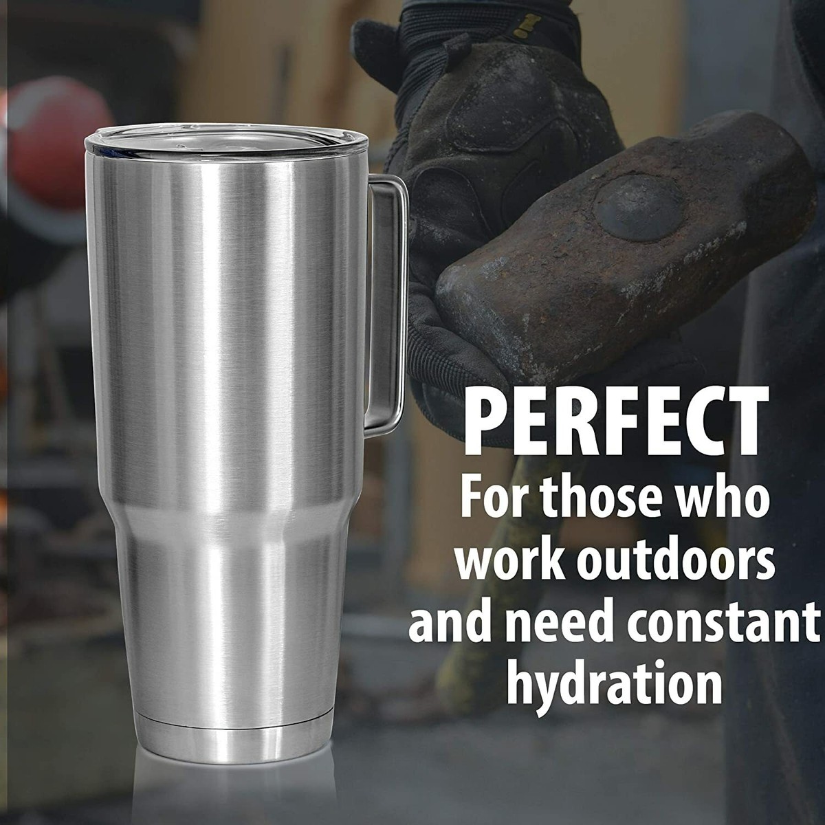 X-PAC 64oz Double Vacuum Wall Stainless Steel Tumbler Travel Mug w