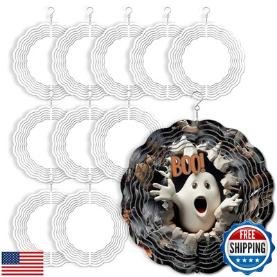 10 Pack 10 inch Sublimation Wind Spinner Blanks, 2 Sided Printable Sublimatio