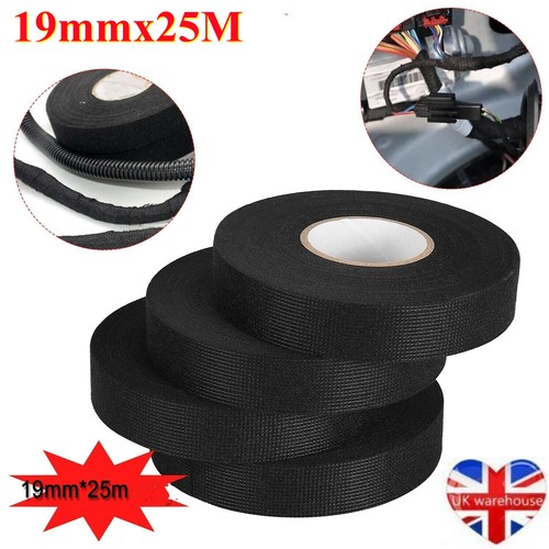 Adhesive Fleece Fabric Cloth Tape Wiring Loom Harness 19mm & 25meters