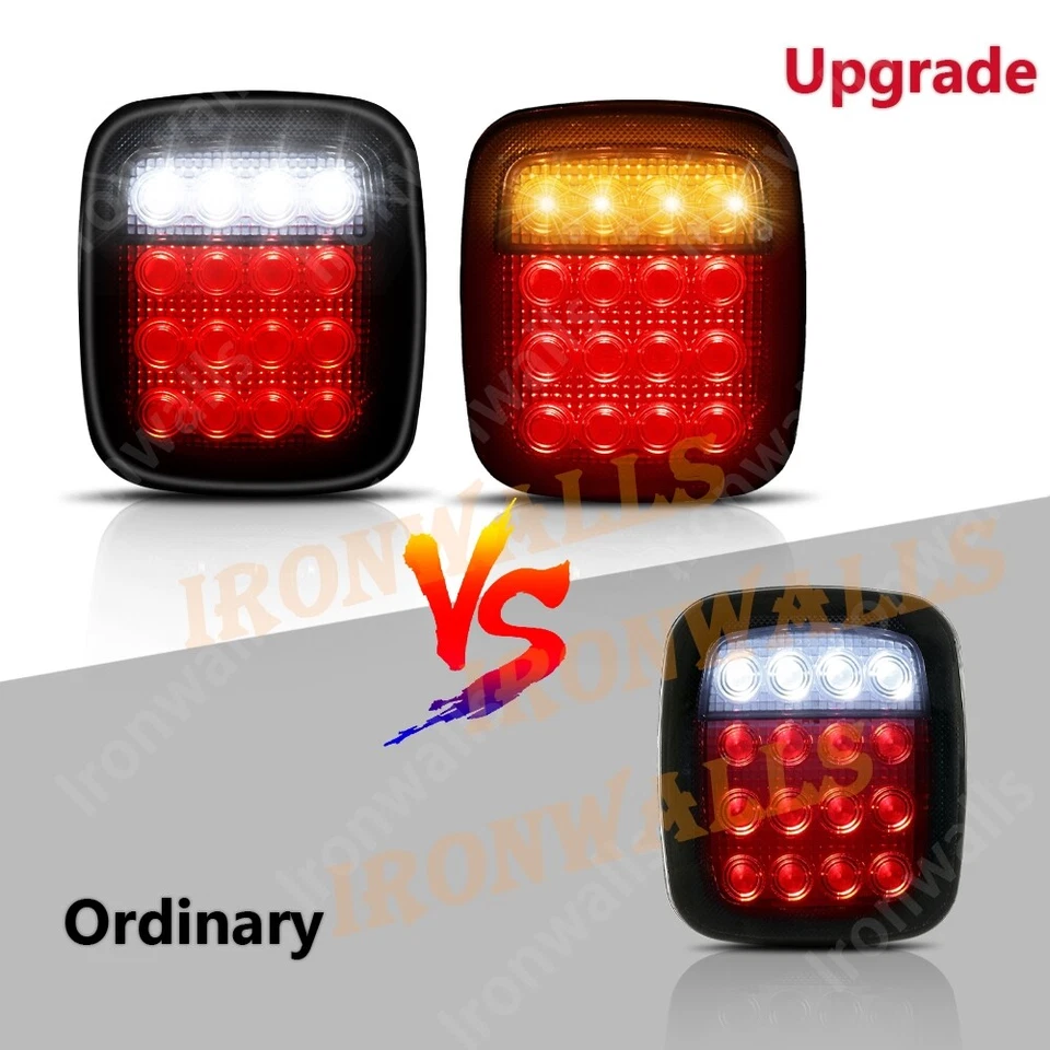 2X LED Tail Light Reverse Brake Turn Lights for Kenworth Peterbilt Freightliner - Image 3 of 4