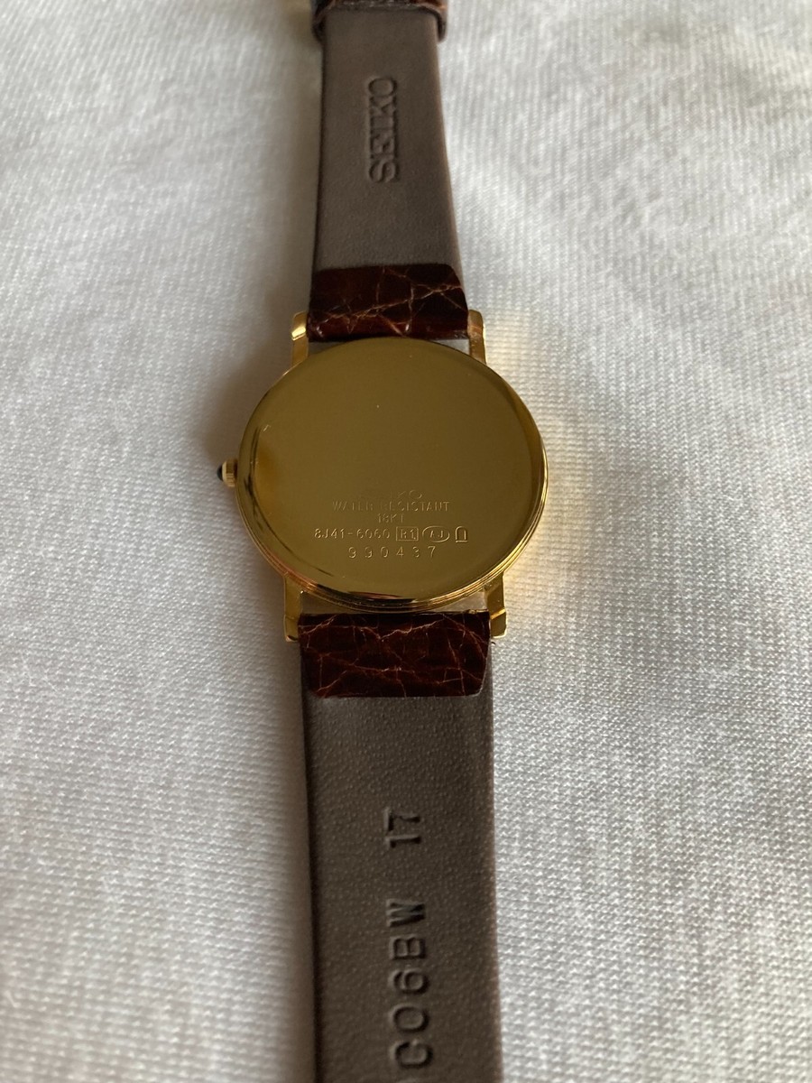 MINT 18K Solid Yellow Gold Seiko Dolce 8J41 6060 Quartz Watch | eBay