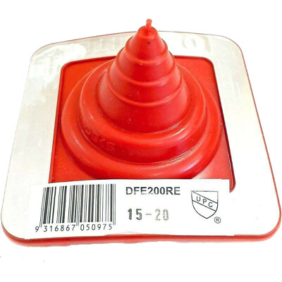 #0 (0'' to 1-1/2'') RED SILICONE Square Base HIGH TEMPERATURE Pipe Flashing