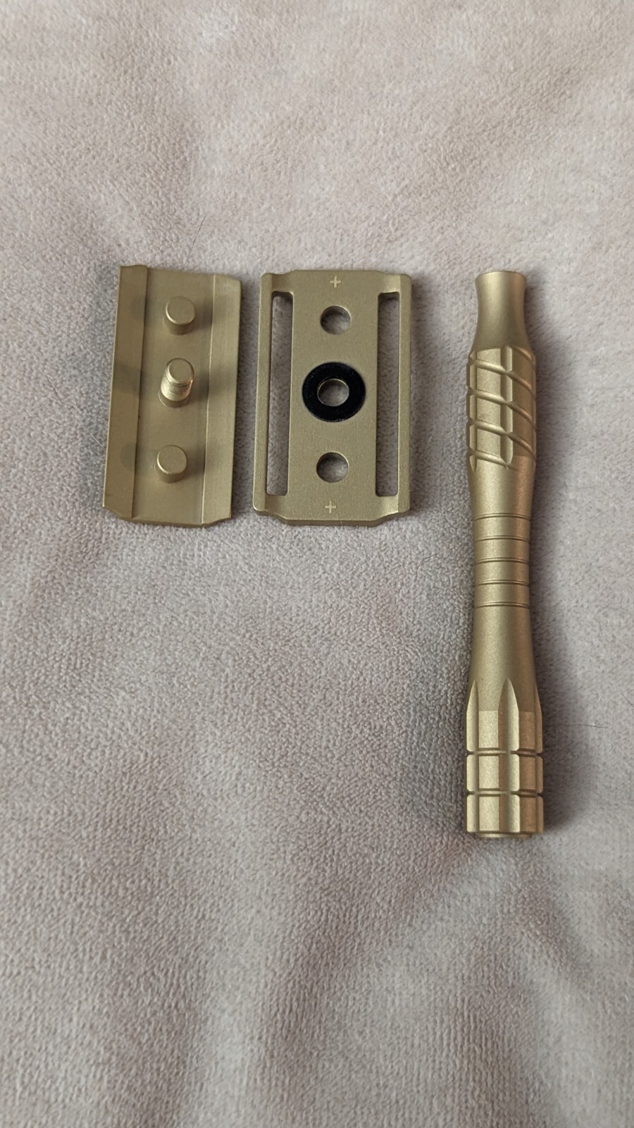 Aylsworth Kopparkant Plus Plate Satin Bead Blast Brass DE Razor, FREE SHIPPING!