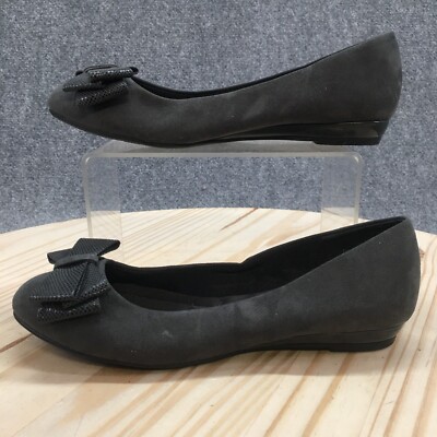 Coach Four Ballet Flats Womens Gray Bow Round Toe Slip On Casual  Comfort