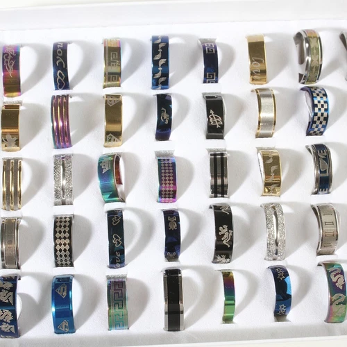 50pcs Stainless Steel Rings Wholesale Men Women Fashion Jewelry Ring lot - Picture 8 of 11