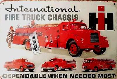 Blech- Metallschild - *International Fire Truck Chassis* -20 X 30 cm -NEU & OVP