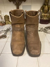 CUSTOM GOODYEAR BROWN LEATHER BEATLE HIPSTER SATURDAY DISCO FEVER BOOTS 9.5 D