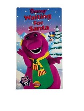 Christmas Barney Waiting for Santa VHS Tape 1992 Sing Along White Tape Movie Vtg