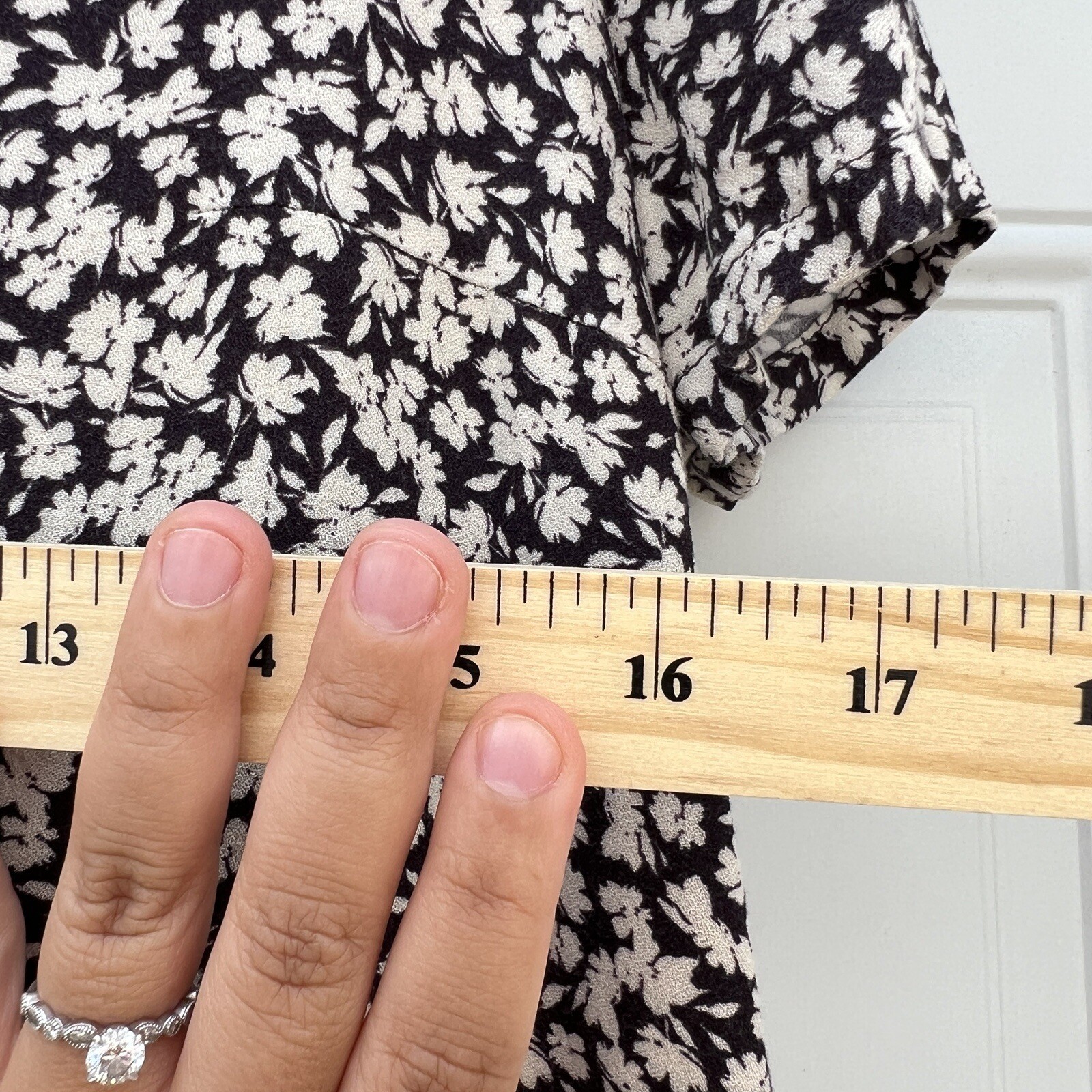 French Connection Collared Button down Floral bla… - image 9