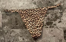 NEW VICTORIA'S SECRET BLACK NUDE BEIGE LEOPARD CHEETAH V STRING THONG PANTIES